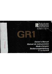 Ricoh GR 1 manual. Camera Instructions.